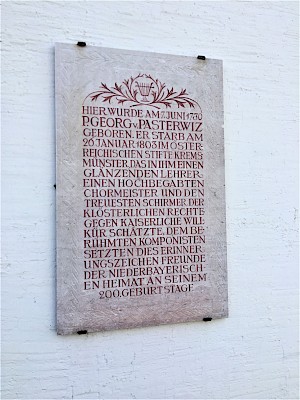 Gedenktafel P. Georg v. Pasterwiz