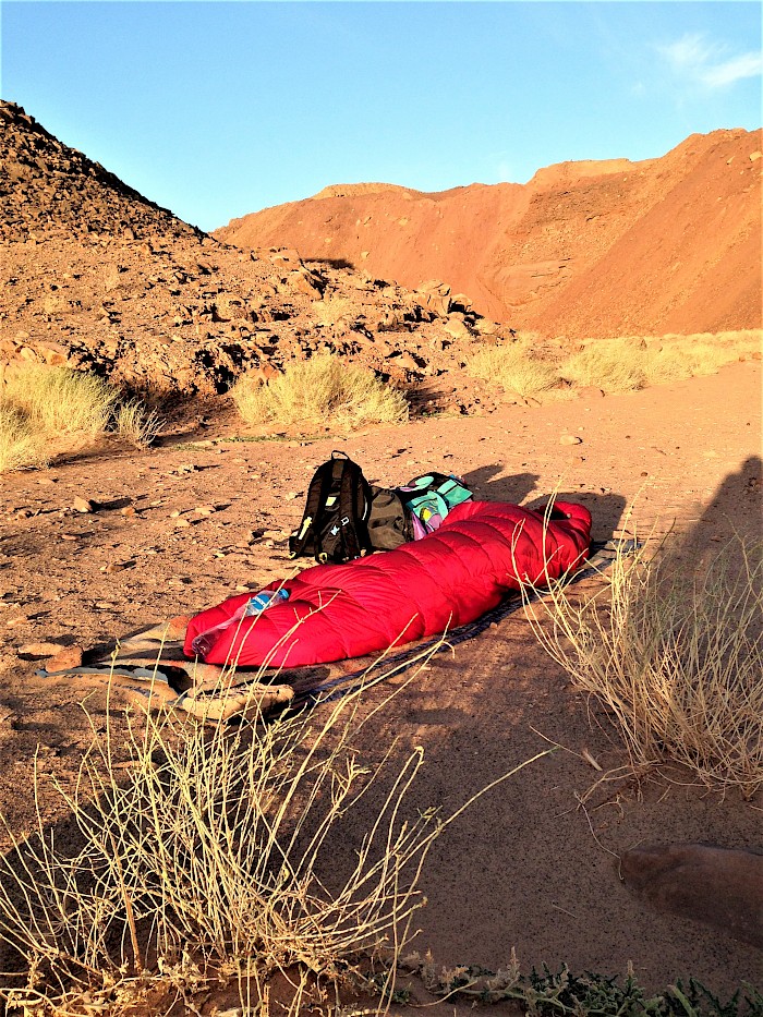 Schlafplatz in der Wüste